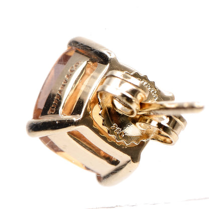 Tiffany 18K Yellow Gold Citrine Post Earrings 4 of 5