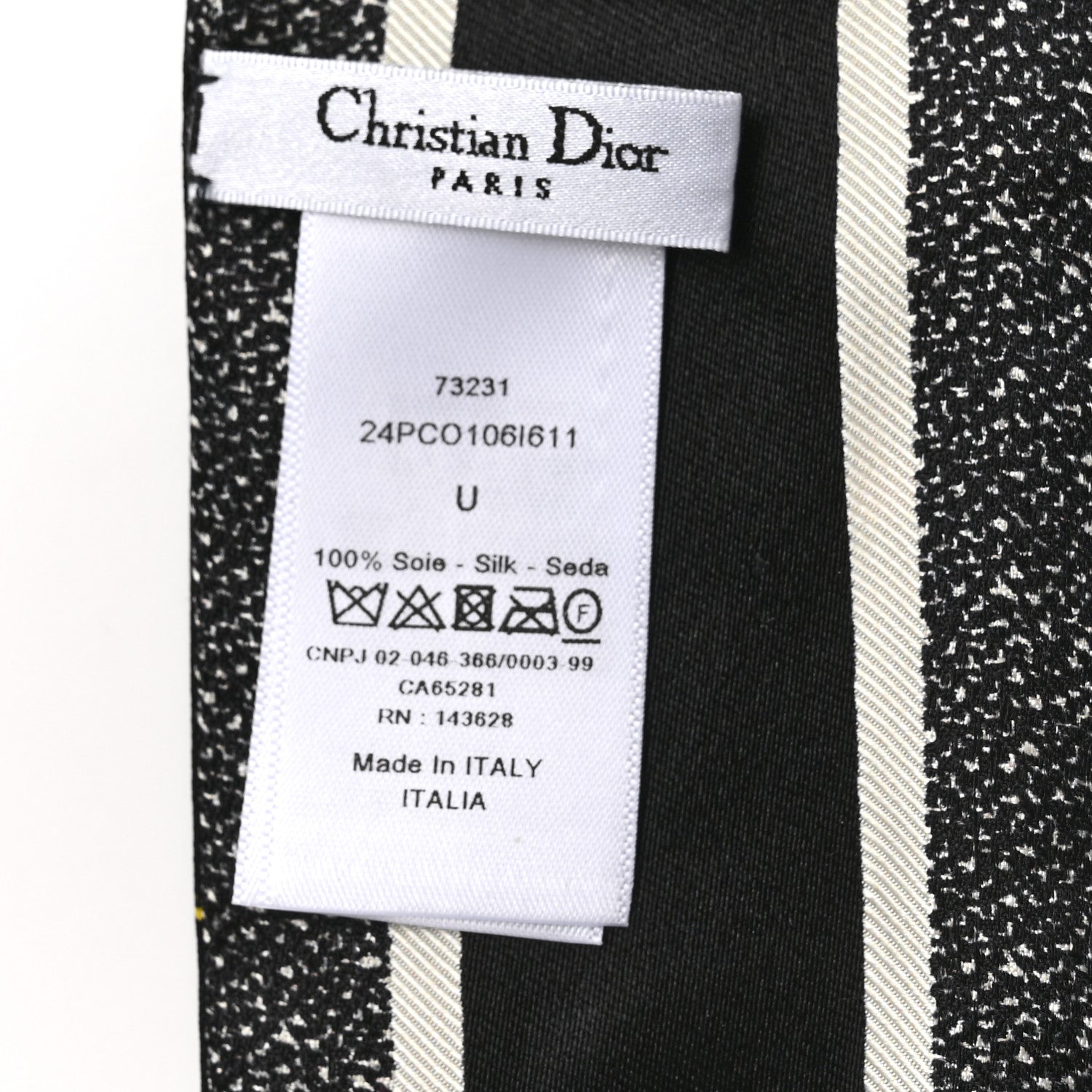 Christian Dior Silk Toile De Jouy Mitzah Scarf Black 3 of 3