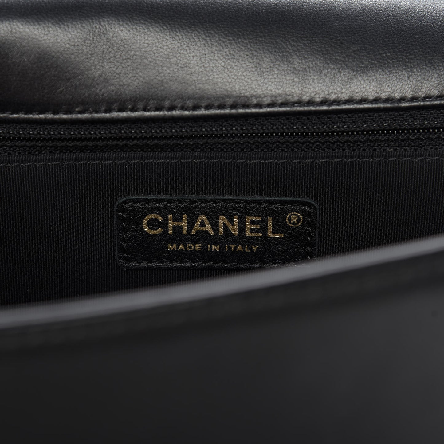 Lambskin Quilted Large Boy Flap Black