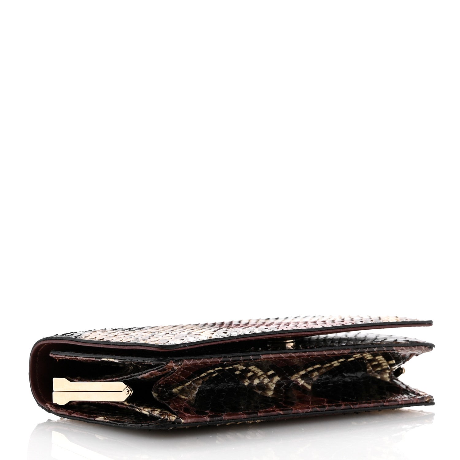 Valentino Garavani Snakeskin Crystal Clutch Brown Multicolor 4 of 10