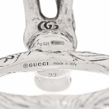 Gucci Sterling Silver Anger Forest Rabbit Head Ring 63 10.25 6 of 7