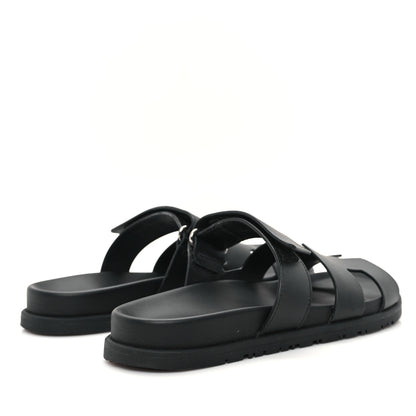 Hermes Calfskin Womens Chypre Sandals 38 Black 5 of 12