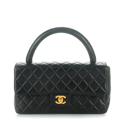 Chanel Lambskin Quilted Medium Rectangular Kelly Flap Bag Black 1 of 9