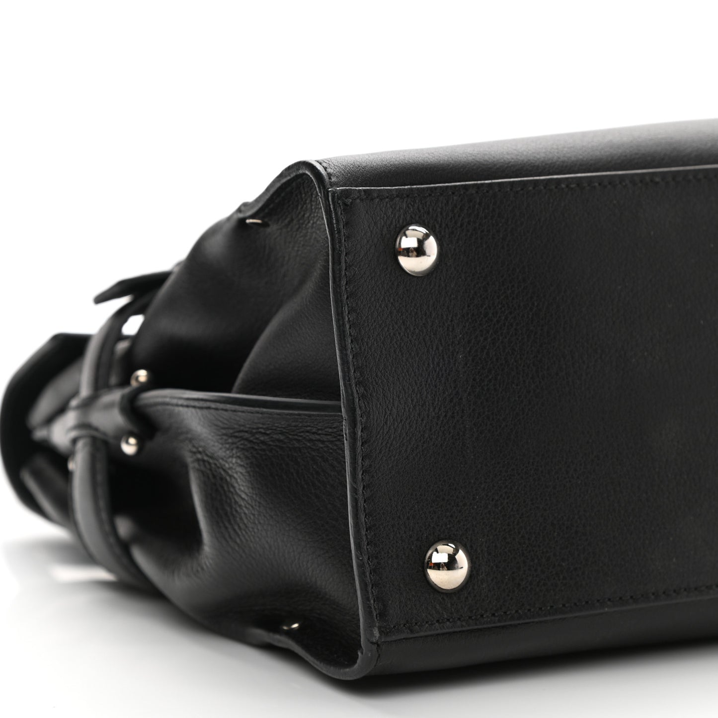 Calfskin Gancini Top Handle Satchel Black