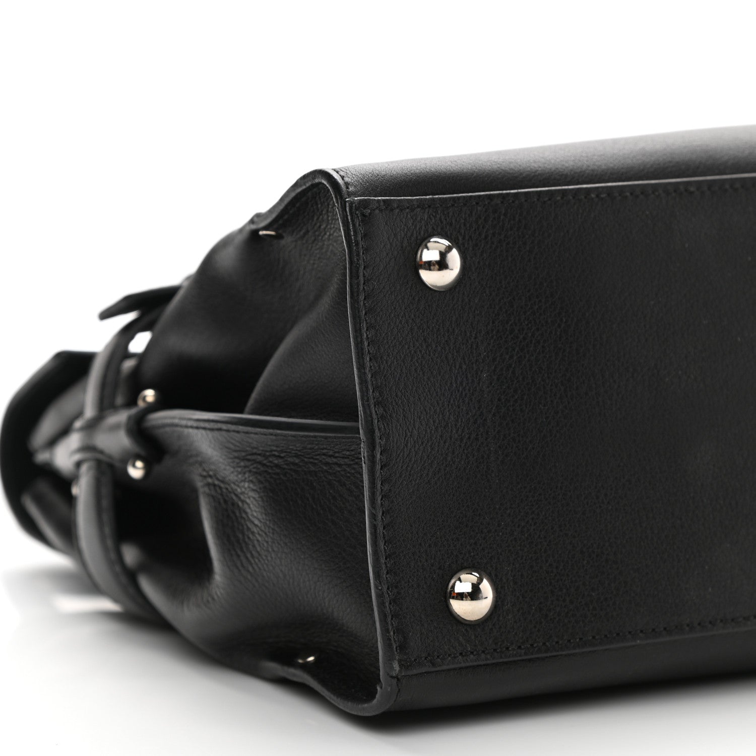 Salvatore Ferragamo Calfskin Gancini Top Handle Satchel Black 8 of 10