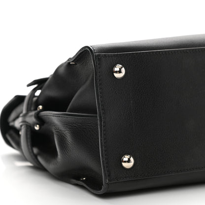 Salvatore Ferragamo Calfskin Gancini Top Handle Satchel Black 8 of 10