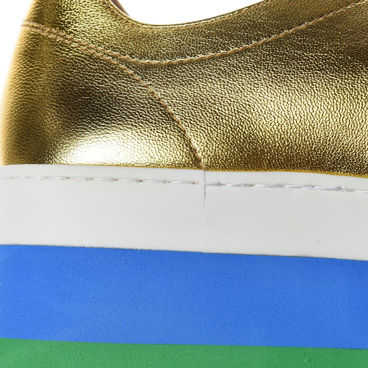 Metallic Nappa Sylvie Web Peggy Platform Sneakers 35.5 Oro Vecchio