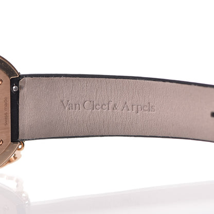 Van Cleef & Arpels 18K Rose Gold Satin Diamond Bezel 32mm Charms Quartz Watch 7 of 11