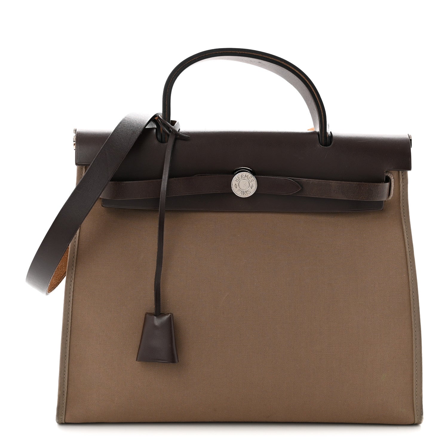 Hermes Toile Officier Vache Hunter Herbag Zip 31 PM Etoupe Ebene