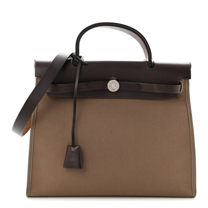 Hermes Vache Hunter Toile Herbag Zip 31 PM PM Etoupe Ebene 1 of 11
