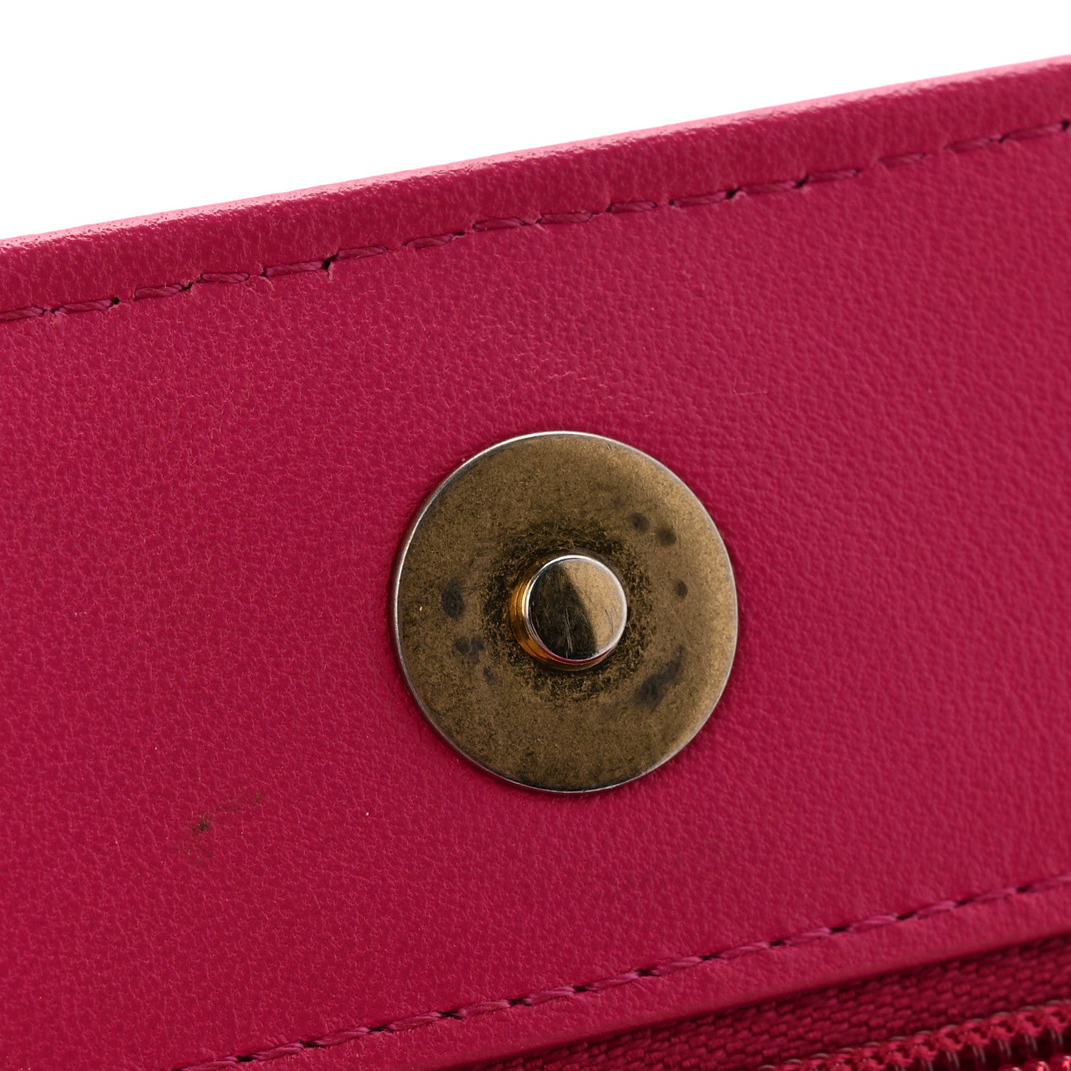 Chanel Lambskin Quilted Studded CC Wallet On Chain WOC Dark Pink 13 of 15