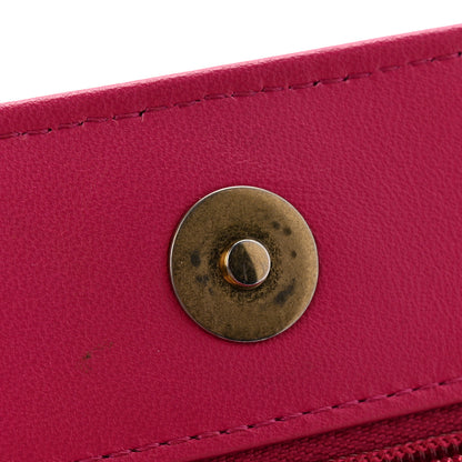 Chanel Lambskin Quilted Studded CC Wallet On Chain WOC Dark Pink 13 of 15