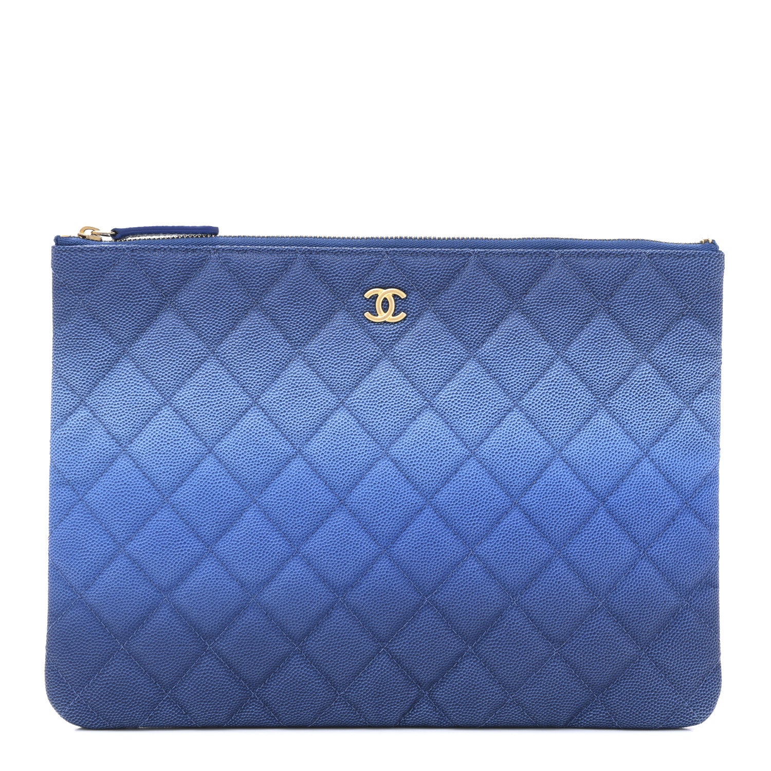 Chanel Caviar Ombre Medium Cosmetic Case Blue 1 of 9