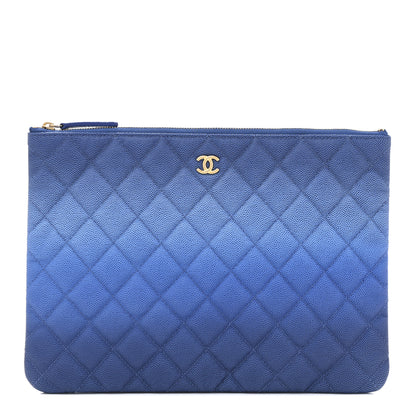 Chanel Caviar Ombre Medium Cosmetic Case Blue 1 of 9
