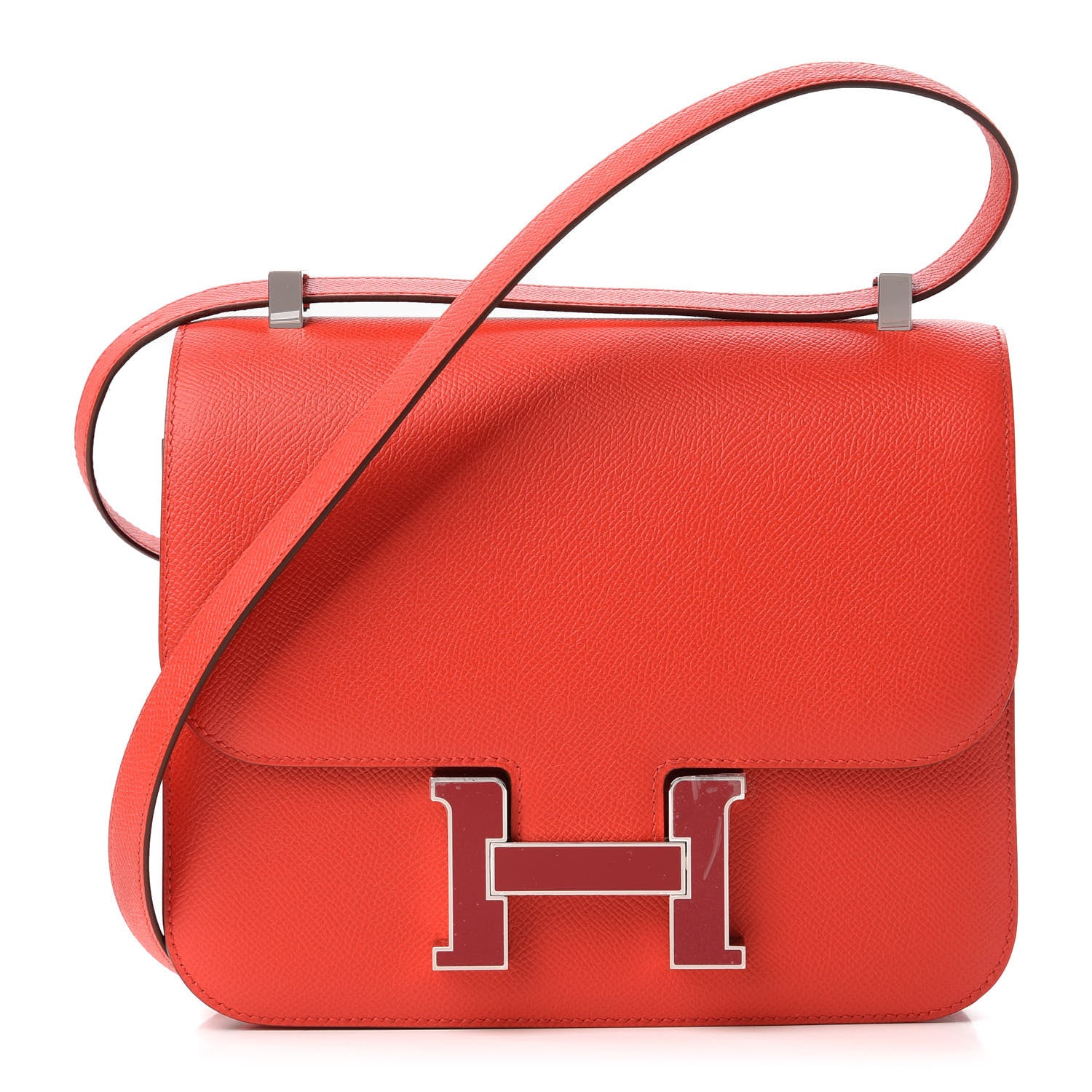 Hermes Epsom Enamel Constance 24 Rouge De Coeur Rubis 1 of 11