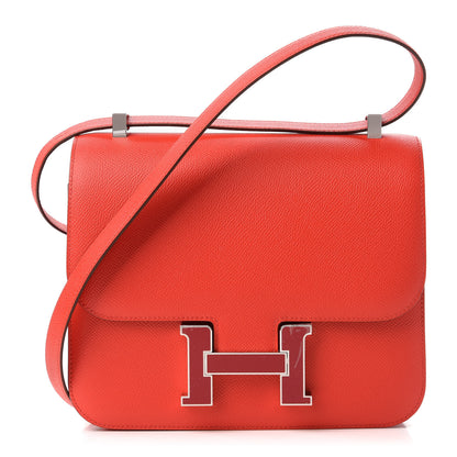 Hermes Epsom Enamel Constance 24 Rouge De Coeur Rubis 1 of 11