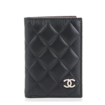 Chanel Lambskin Quilted CC Card Holder Wallet Black 1 of 7