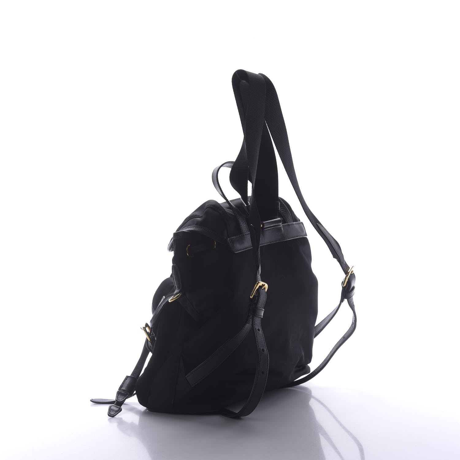 Prada Tessuto Nylon Soft Calfskin Backpack Black 2 of 9