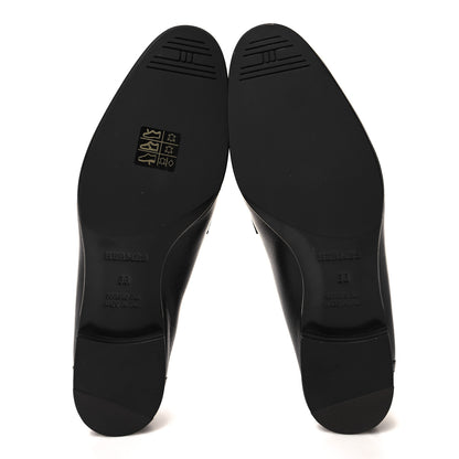Hermes Goatskin Womens Royal Loafers 36 Black 5 of 8