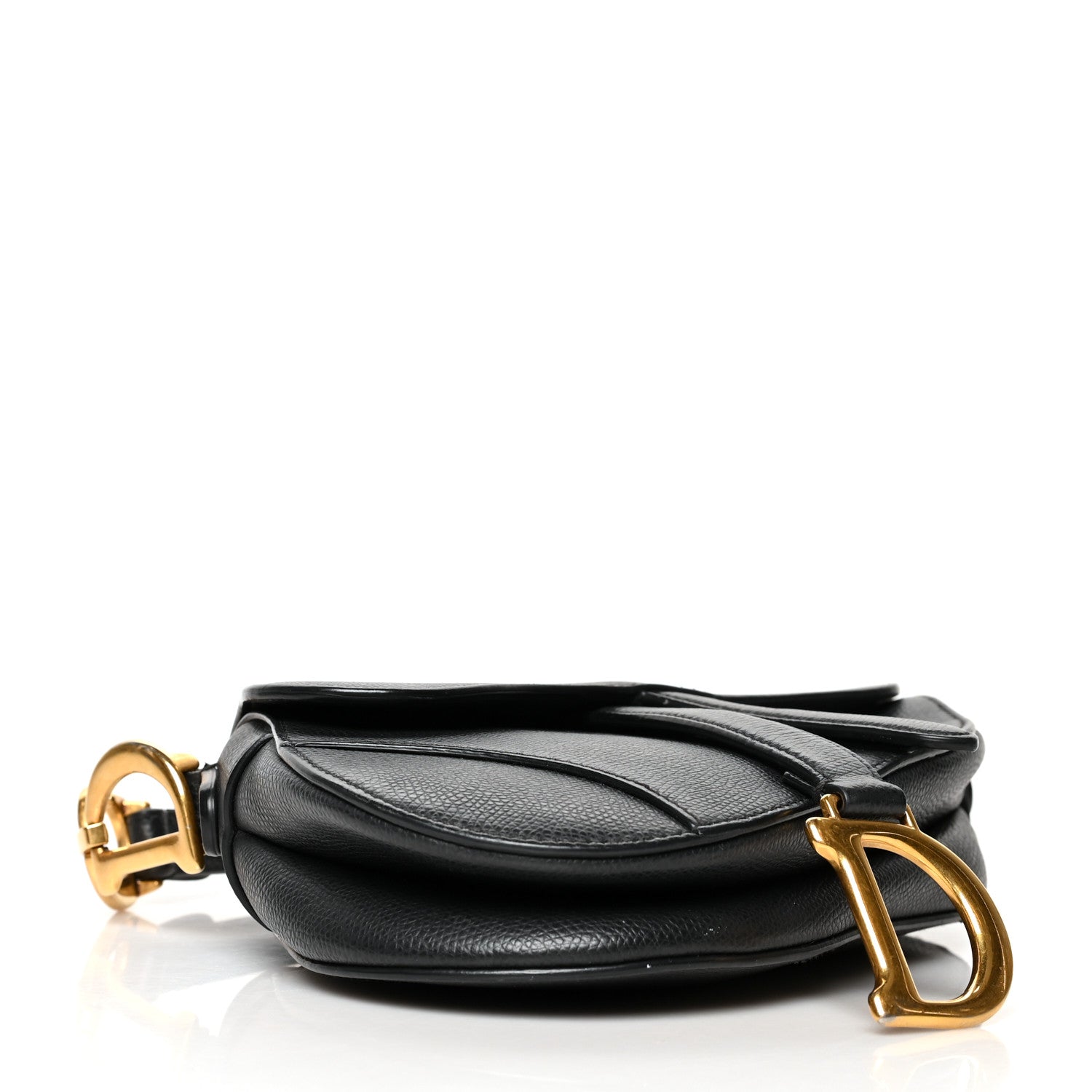 Christian Dior Grained Calfskin Mini Saddle Bag Black 3 of 11