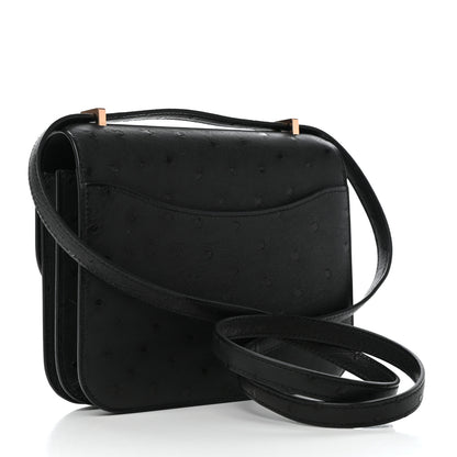 Hermes Ostrich Constance 18 Black 3 of 10