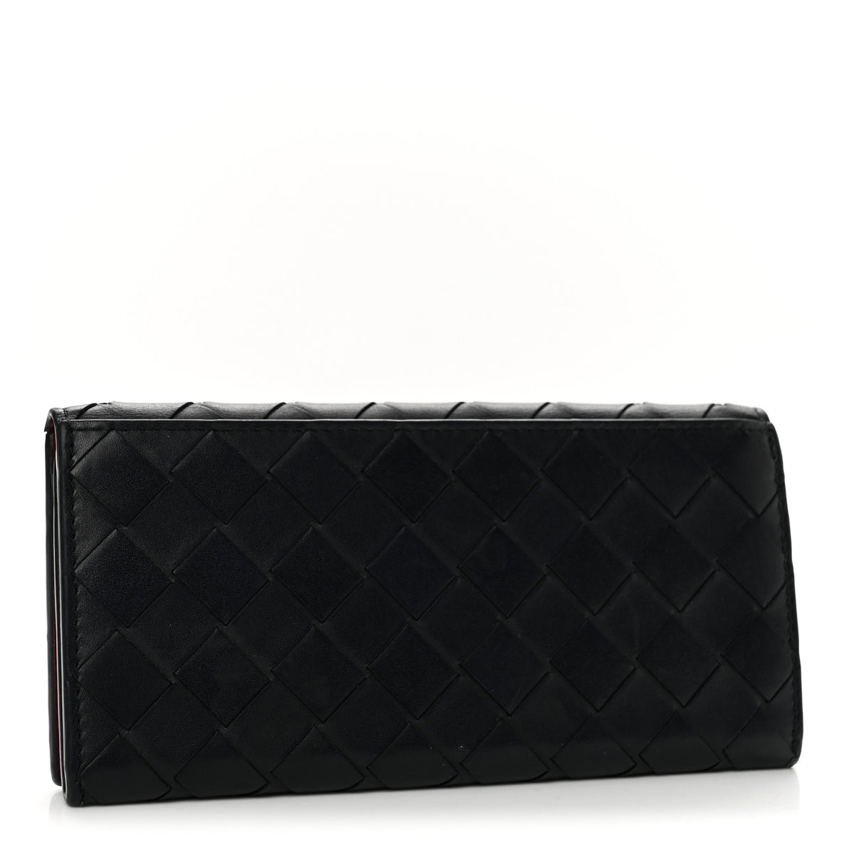 Nappa Intrecciato Continental Flap Wallet Black