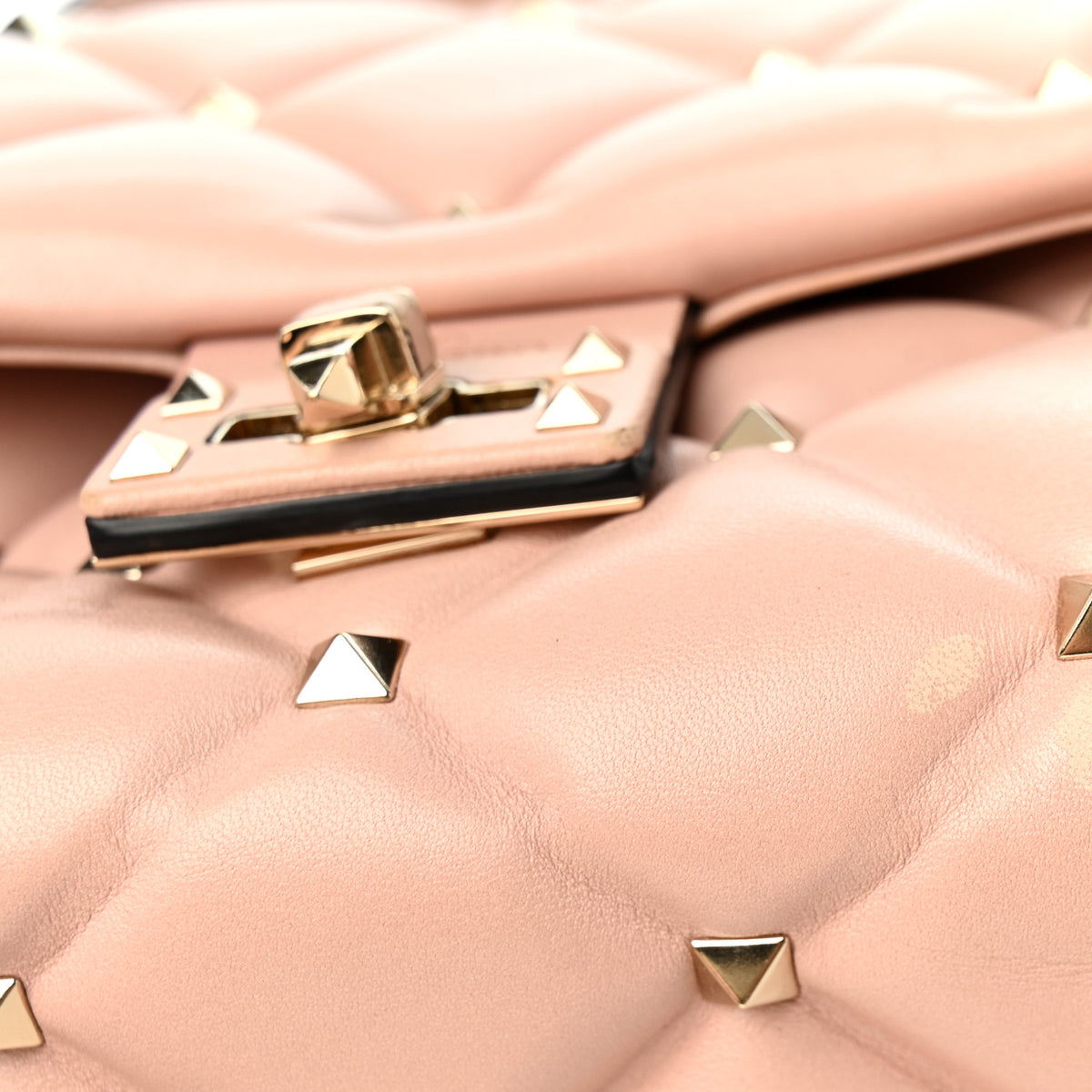 Nappa Medium Candystud Top Handle Bag Poudre