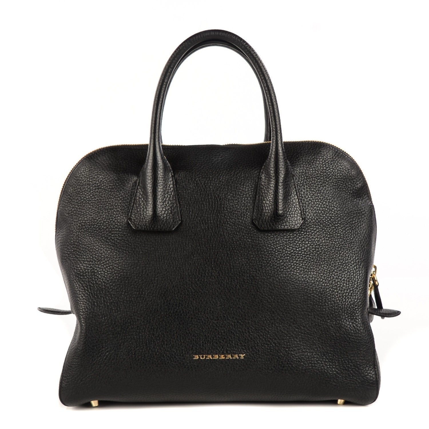 Burberry London Grainy Calfskin Medium Greenwood Bowling Bag Black 1 of 12