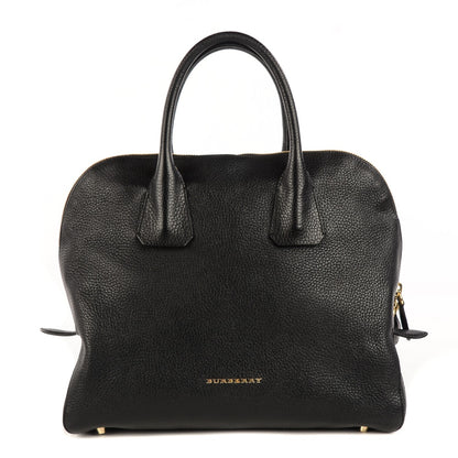 Burberry London Grainy Calfskin Medium Greenwood Bowling Bag Black 1 of 12