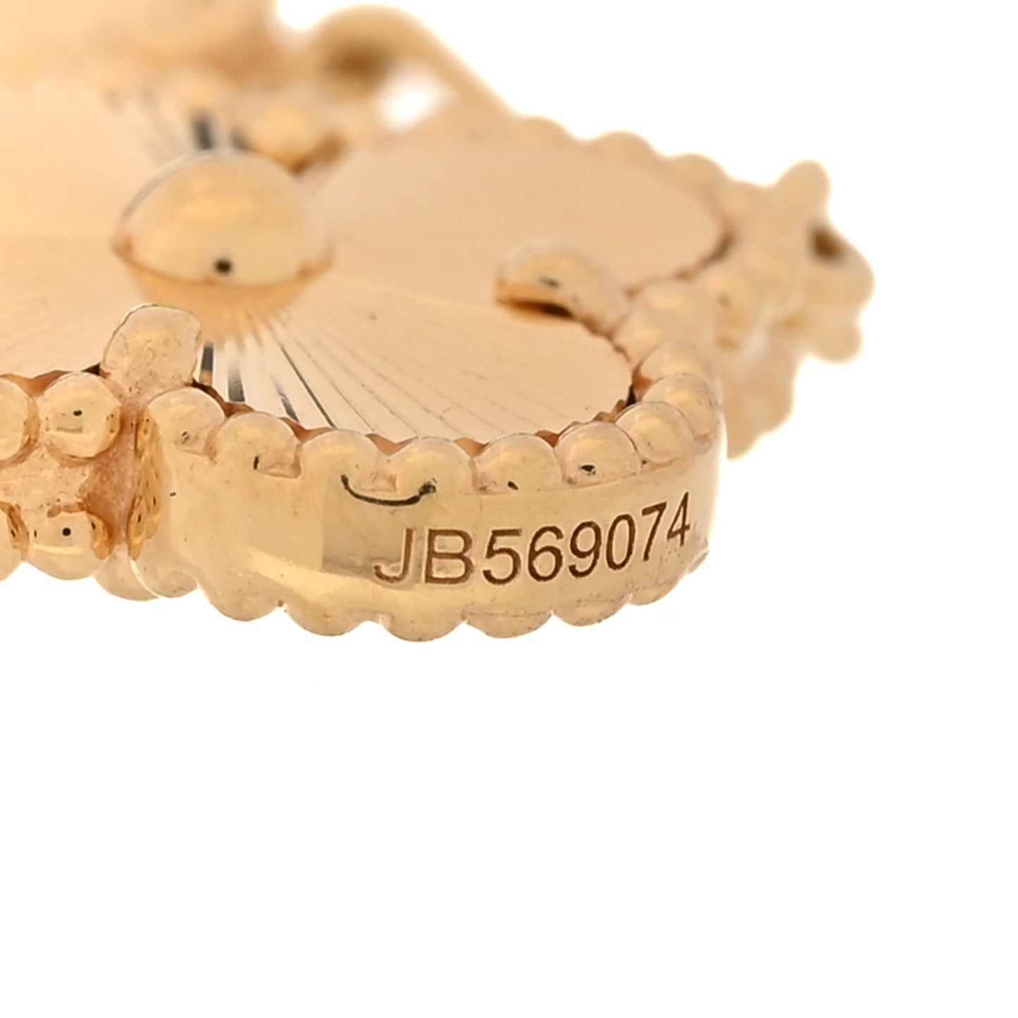 18K Yellow Gold 5 Motifs Guilloche Vintage Alhambra Bracelet