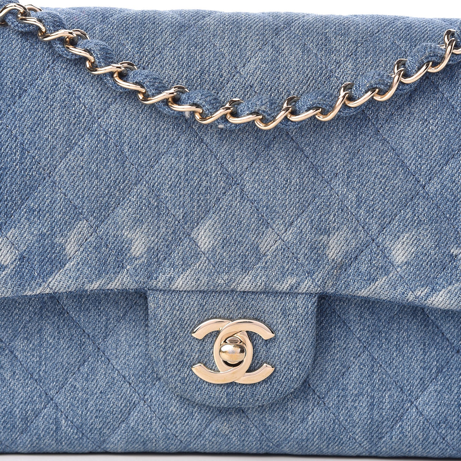 Chanel Denim Quilted Medium Double Flap Blue 8 of 13