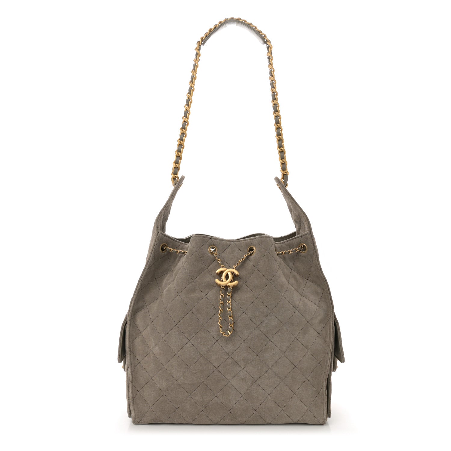 Chanel Suede Quilted Medium Chanel 25 Handbag Dark Grey 1 of 11