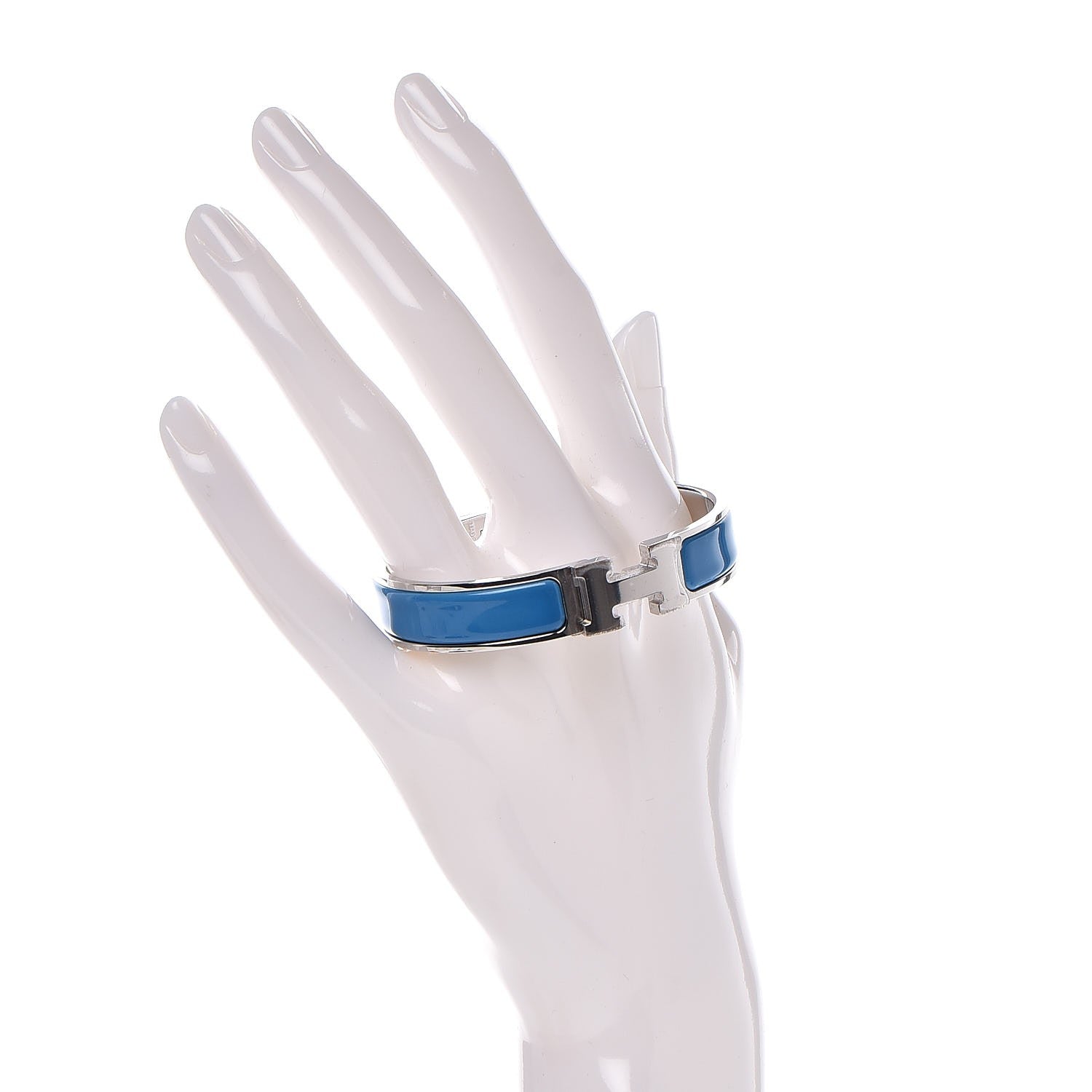 Hermes Enamel Narrow Clic Clac H Bracelet PM Bleu Ciel 2 of 5