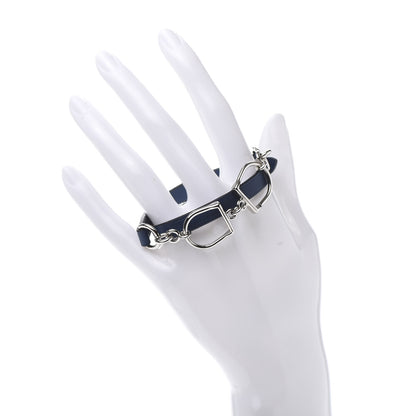 Hermes Swift Etrier Double Tour Bracelet T2 Deep Blue 2 of 6