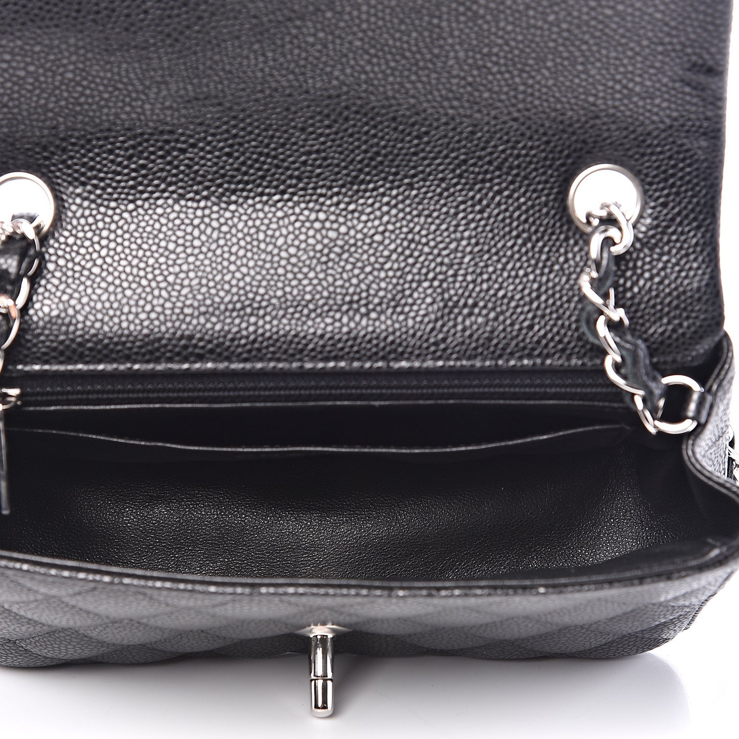 Caviar Quilted Mini Rectangular Flap Black