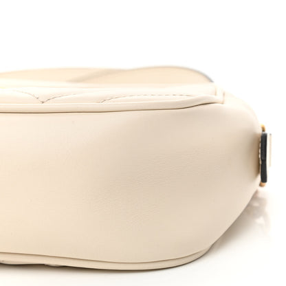 Gucci Calfskin Matelasse Small GG Marmont Chain Shoulder Bag White 10 of 11