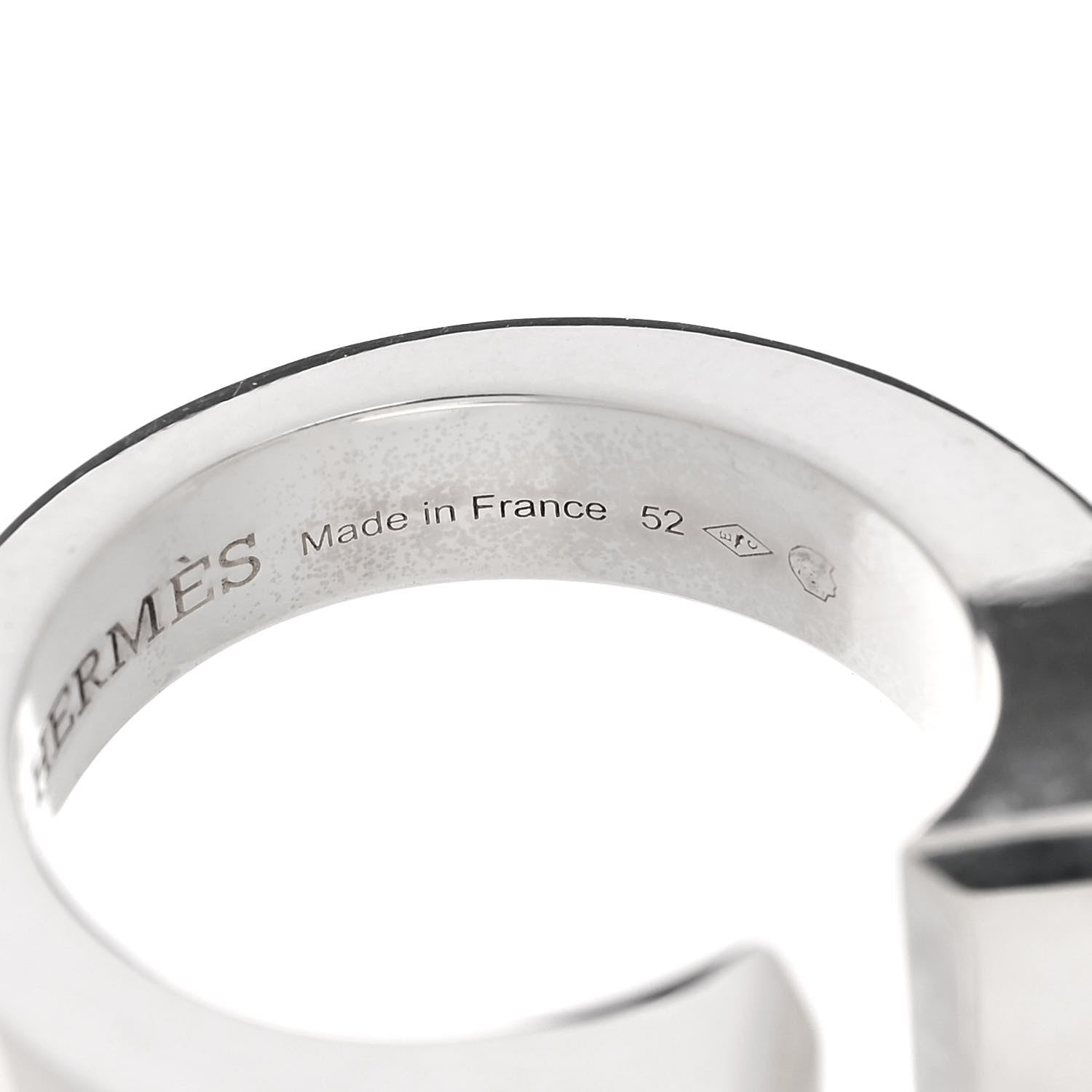 Hermes Sterling Silver Large Clou de Forge Ring 52 6 5 of 6