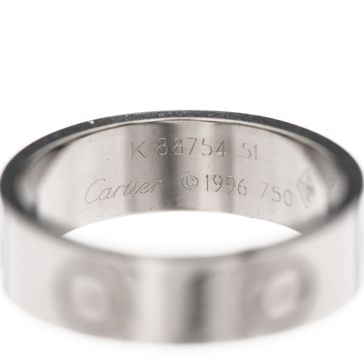 18K White Gold 5.5mm LOVE Ring 51 5.75