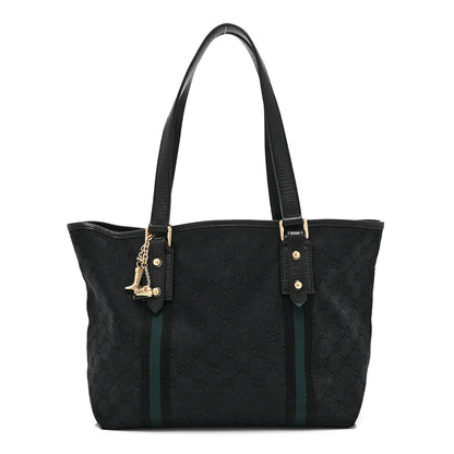 Gucci Denim Monogram Medium Jolicoeur Tote Black 1 of 10