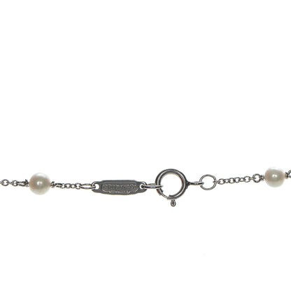 Tiffany Platinum Pearl Diamond Victoria Drop Necklace 5 of 6