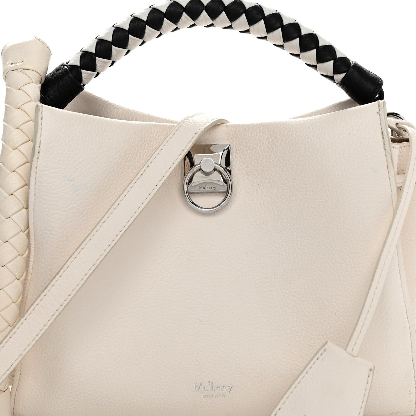 Heavy Grain Small Iris Tote Chalk Black