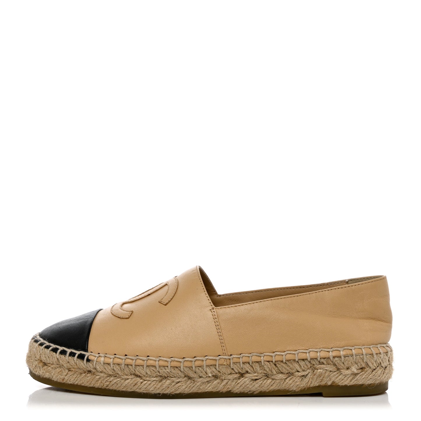 Lambskin CC Espadrilles 35 Beige Black