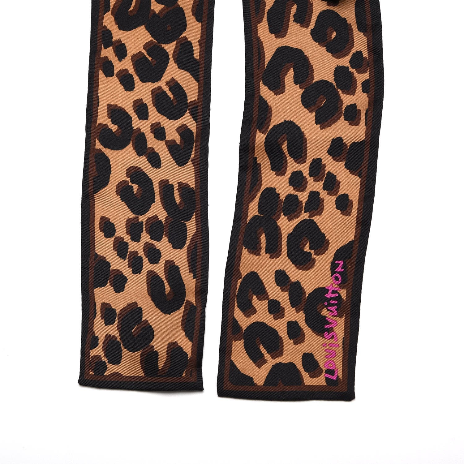 Louis Vuitton Silk Leopard Bandeau Scarf Marron 3 of 5