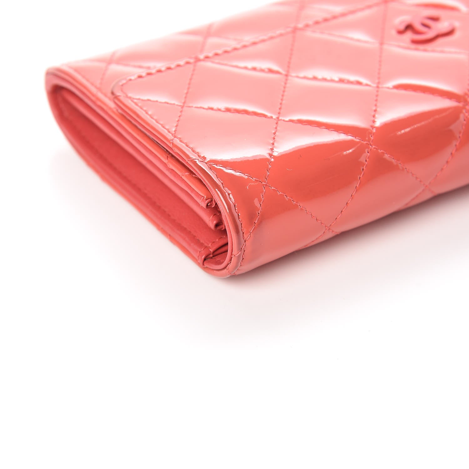 Chanel Patent Calfskin Quilted Large Flap Wallet Dark Pink 10 of 22