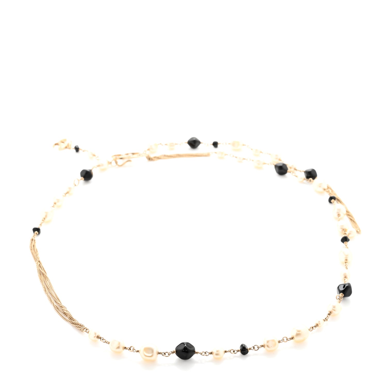 Chanel Pearl Beaded Crystal CC Chain Belt Light Gold 2 of 4