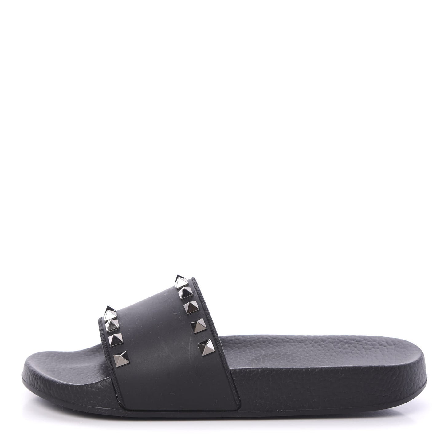 Rubber Rockstud Slide Sandals 36 Black