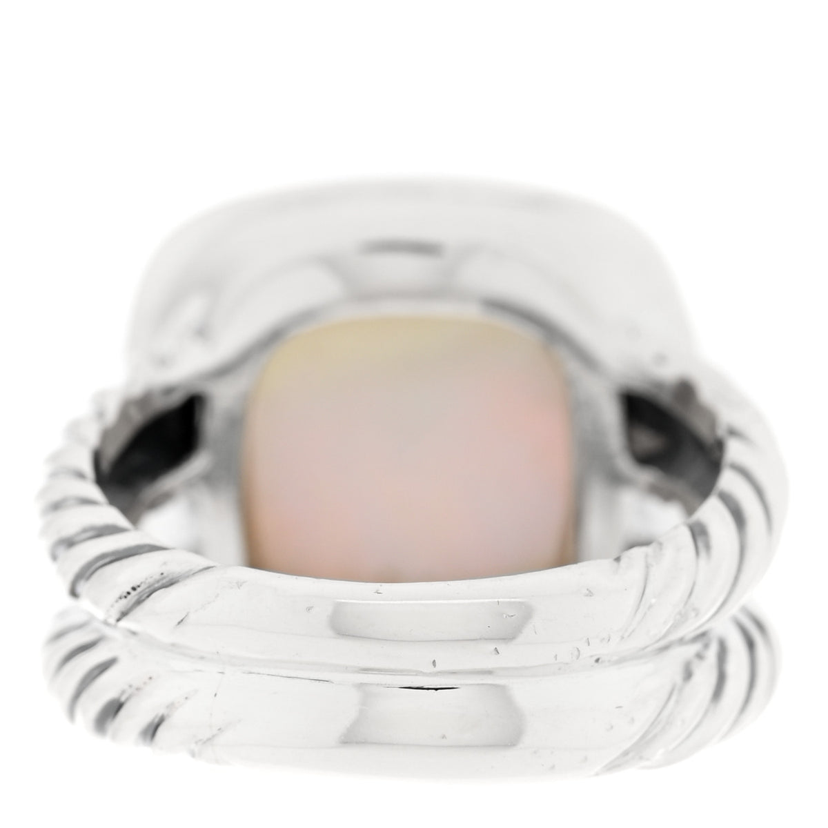 David Yurman Sterling Silver Diamond Moon Quartz 11mm Albion Ring 50 5.5 3 of 5