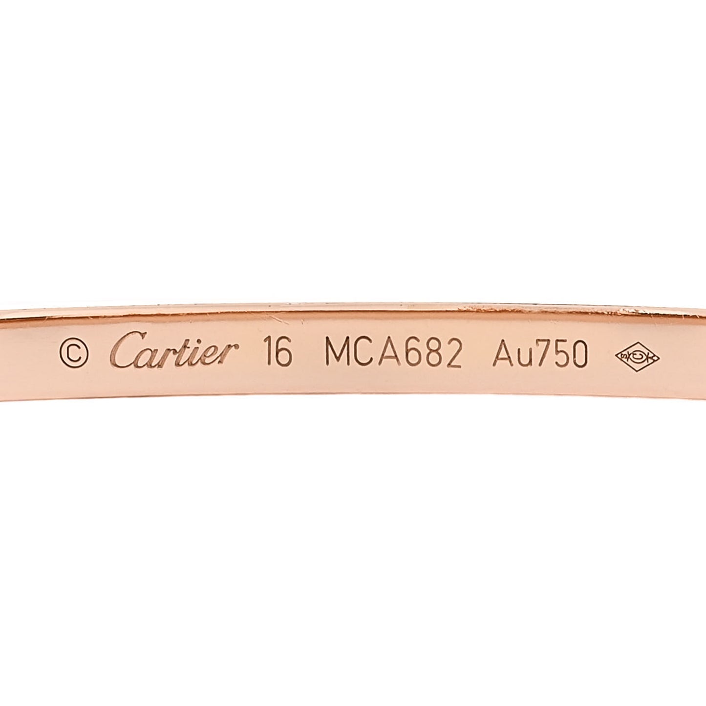18K Pink Gold Diamond Small LOVE Paved Bracelet 16