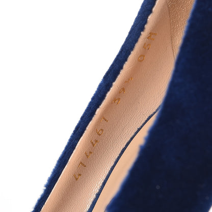 Gucci Velvet Removable Web Bow Pumps 39.5 Cobalt 9 of 11