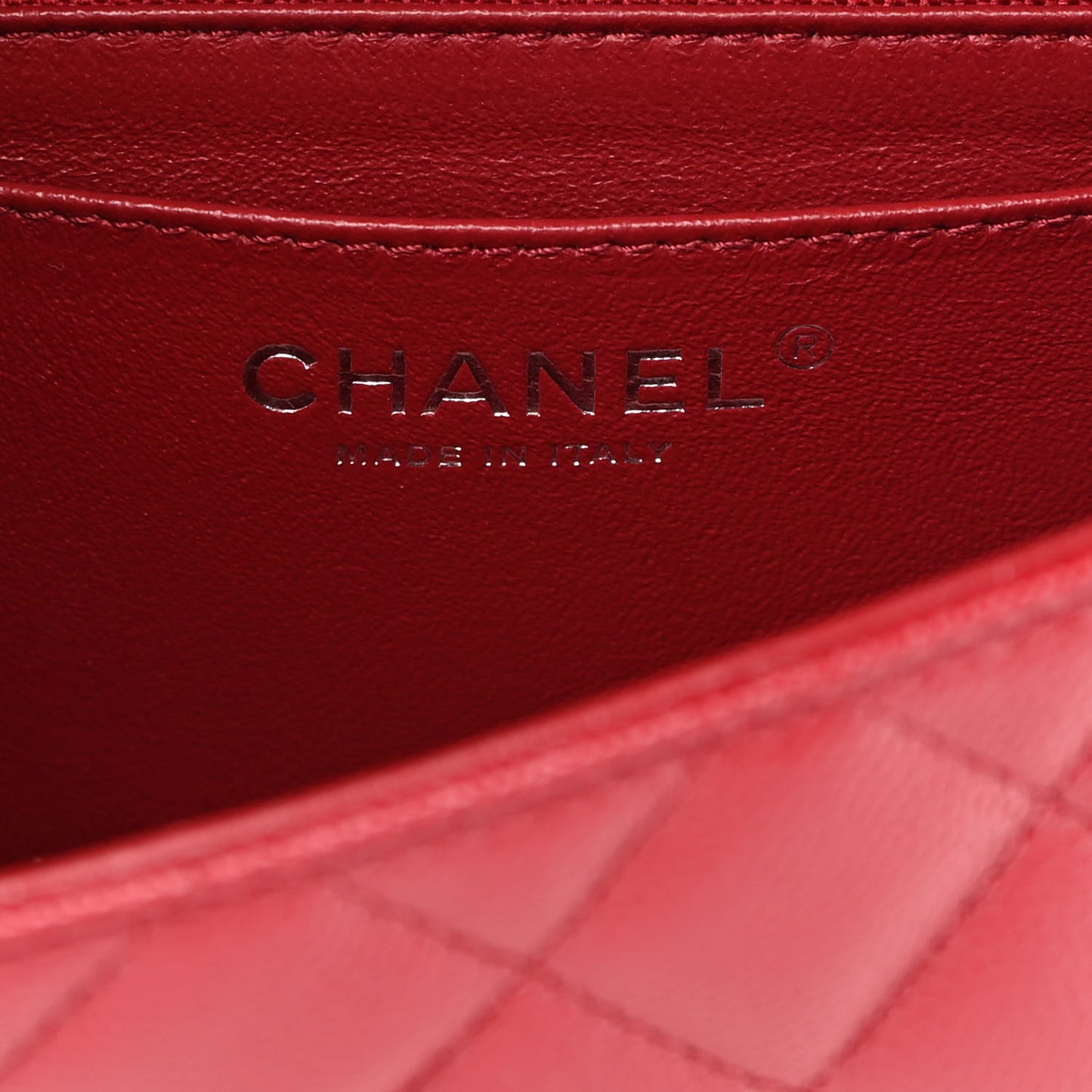 Caviar Quilted Mini Rectangular Flap Red